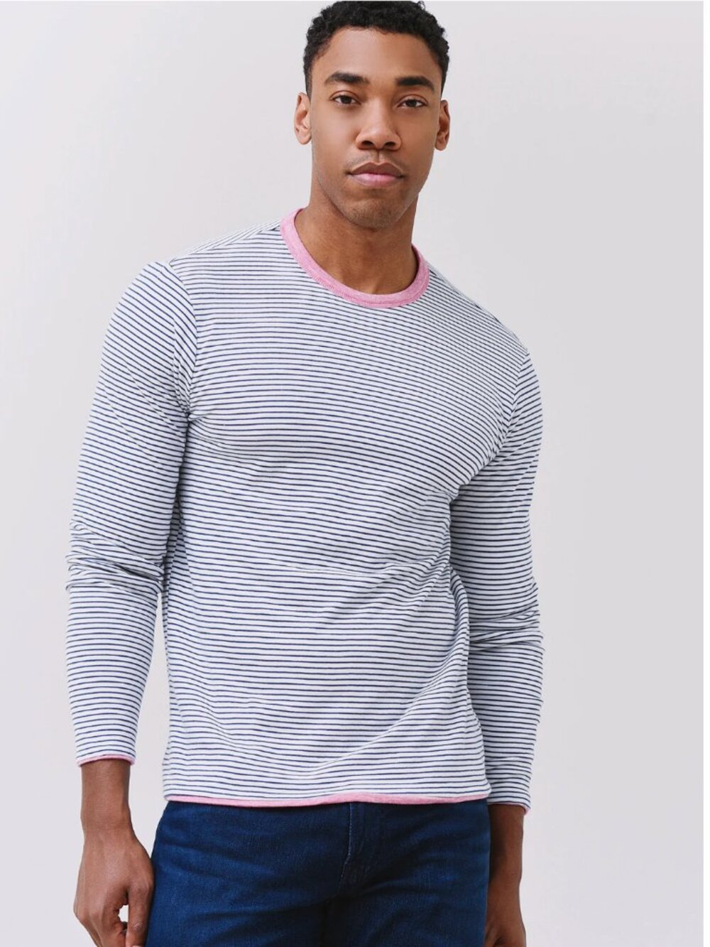 Faherty XL Cloud Reversible Shirt - Blue Stripe to Pink - Soft Coastal Beach